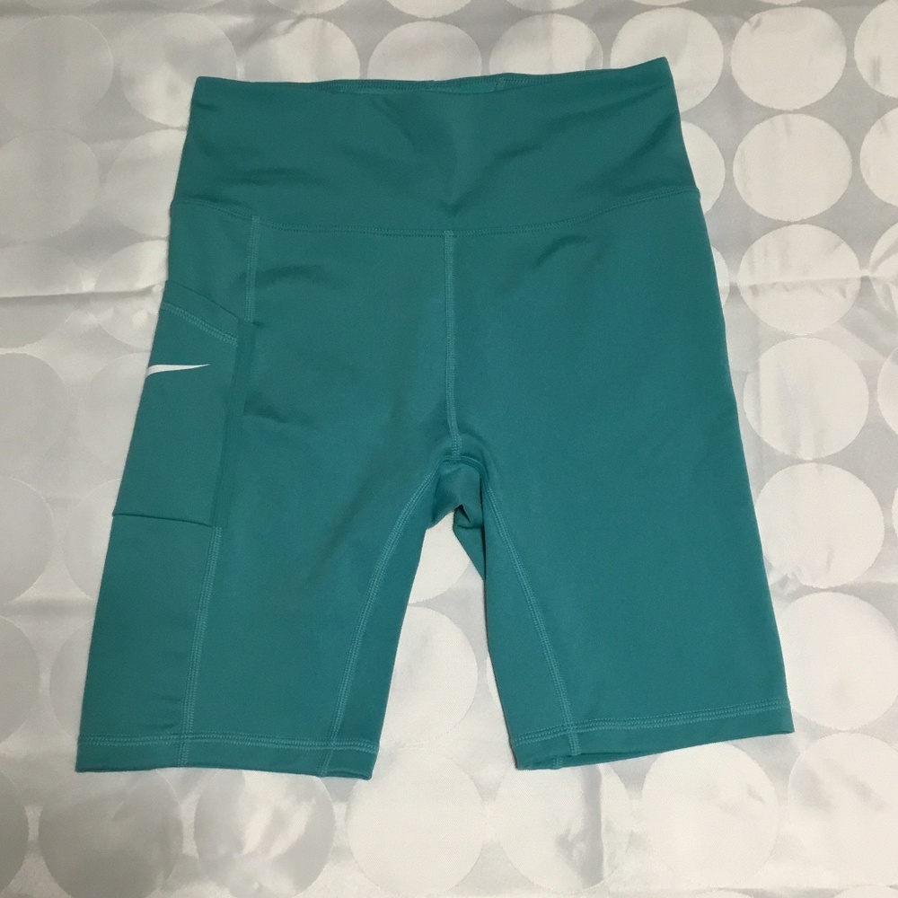 Nike Dri-Fit Women’s Biker Shorts Blue High-Waisted